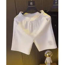 刺繍デザインのカジュアルショートパンツ【フィット・夏用・男性向け・立体感】