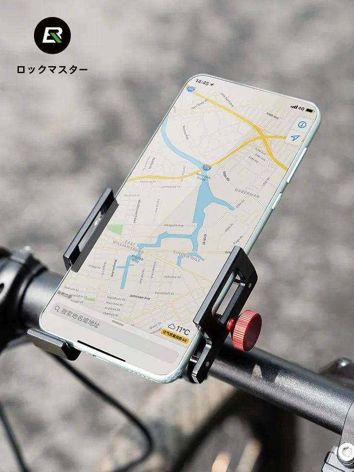 ROCKBROS スマホホルダー 自転車 バイ ク 電動自転車 アルミ ナビホルダー 配達用
