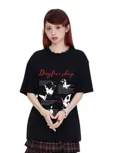 アメリカンヴィンテージ蝶デザイン半袖Tシャツ【ユニセックス・ヒップホップスタイル・夏用】（セットアップ対応）