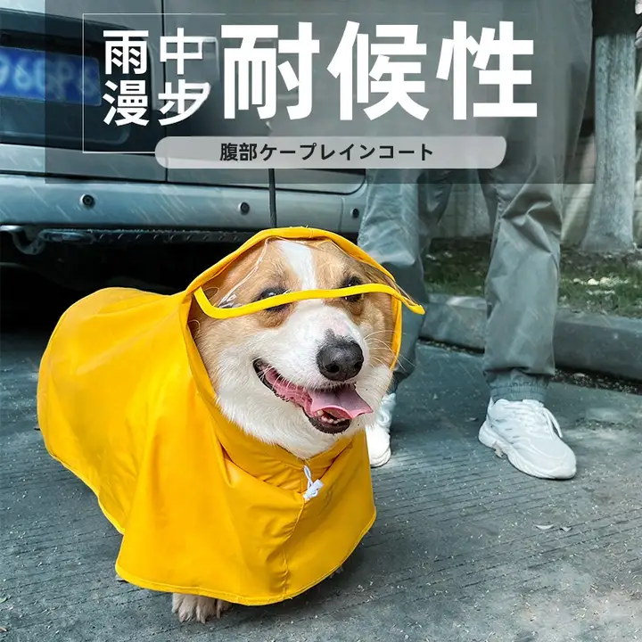 ペット用雨具【透明・小型犬向け・夏季用・テディ・柴犬・コーギー対応】