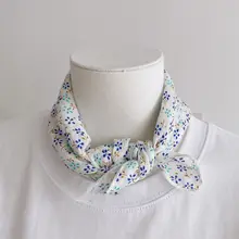 夏用 コットン 花柄 小型スカーフ【エアコン対策・ネックシールド・肩掛け】