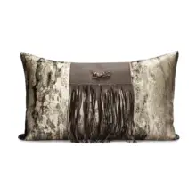 軽やかなデザイン！流し毛付きクッションカバー【リビングソファ用・高級感】