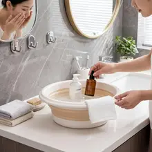 折りたたみ洗面器【大容量・家庭用・学生向け・耐久性プラスチック】