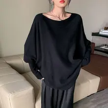 CHIC ZHI 不規則デザインの白いバタフライスリーブニットセーター【ルーズフィット・レディース】