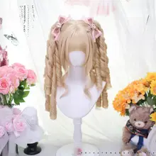 ロリータスタイルのローマンカールウィッグ【フルカバー・短髪・二次元風】