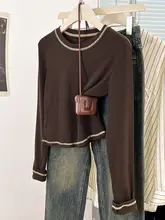 ブラックボックスシルエット長袖Tシャツ【デザイン性・ショート丈・女性用】