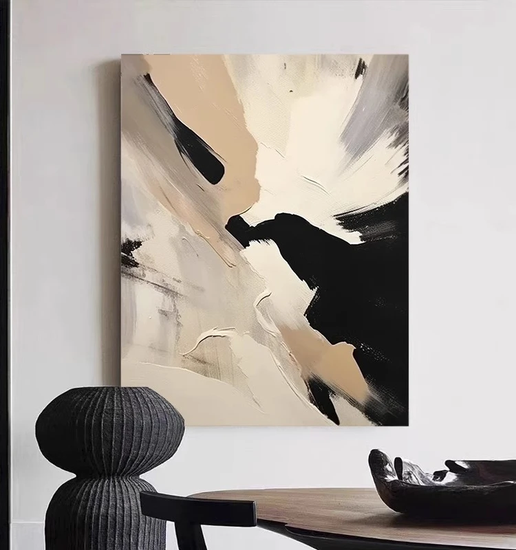 手描き油絵のテクスチャー アート風の抽象装飾画：リビングや玄関に最適な立体デザインの選び方