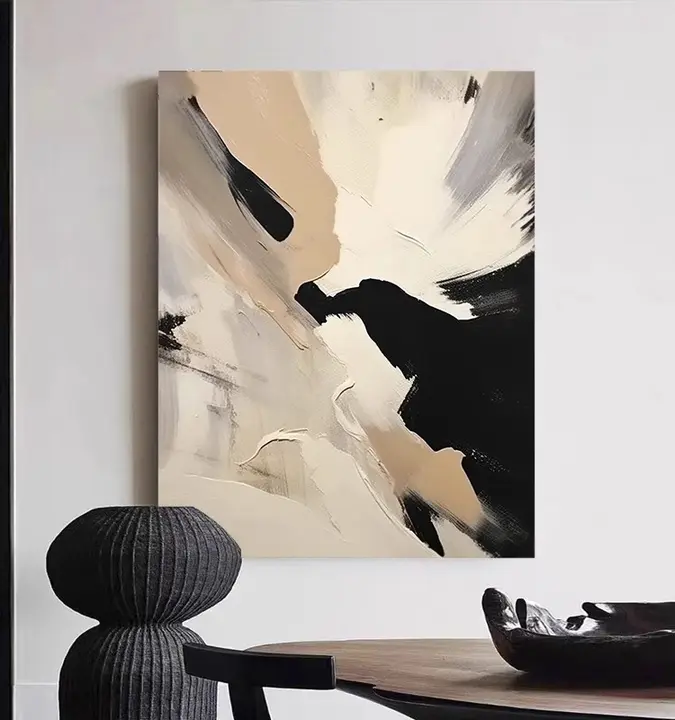 手描き油絵のテクスチャー アート風の抽象装飾画【リビング＆玄関用・立体デザイン】