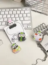 可愛いパンダデザインの便箋クリップ【アクリル製・学生用・書類整理】