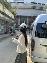 チックなデザインの薄手カーディガン【大きいサイズ対応・女性用】