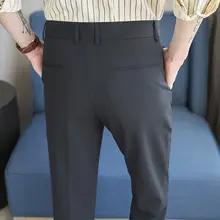 春秋用 男性用スリムフィットカジュアルパンツ【高級感・小脚デザイン】