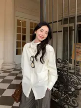 レディースベーシックロングスリーブシャツ【カジュアル・重ね着対応・ルーズフィット】