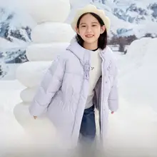 新中式デザインの女児用ダウンジャケット【フード付き・快適・冬用・アウトドア】