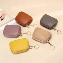 牛革製 ミニ財布【ジッパー付き・キー＆カード収納・コインポケット】