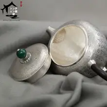 ヴィンテージスタイルの手作り銀製ティーポット【ハンドル付き・家庭用】