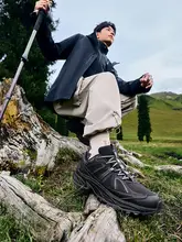 ERKE アウトドア登山シューズ【通気性・ブラック・メンズ・軽量デザイン】