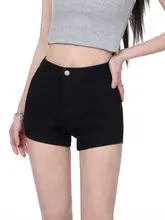 ハイウエストサマーショーツセクシーなヒップカバーピーチパンツ