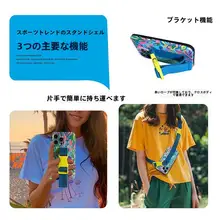 抽象油彩風デザインのiPhone用携帯ケース【耐衝撃・ストラップ付き・多機能対応】