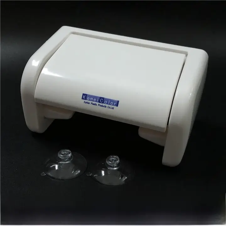 穴あけ不要 トイレットペーパー掛け【粘着タイプ・ホワイト・シンプルデザイン】