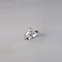 天然淡水真珠リング【純銀・開放型・調節可能】