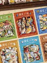 可愛いトマトソース少女の陶器風デザインのハードカード手帳用ステッカー