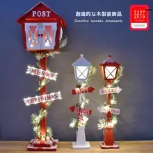 クリスマス装飾 木製メールボックス アニマルデザインの鹿の置物【バーカフェ店用】