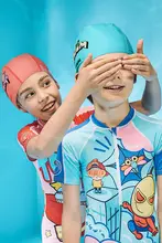 toswim 可愛いカートゥーンデザインのシリコン製キッズ用水泳帽【紫外線対策・男女兼用】