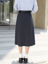 上品なTR素材のプリーツAラインスカート【デザイン性・ウエストゴム・ミドル丈】
