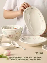 可愛らしいウサギデザインの陶器ボウル【個人用・食器・ブレックファースト用】