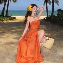 エレガントなワンピース【フレンチスタイル・肩出し・ウエストシェイプ・長袖】