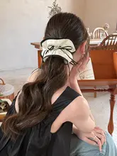 リボン付き大腸形ヘアゴム【ポニーテール用・髪に優しい・おしゃれ】