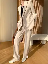 春の新作ベージュ色ジャケット【スリムフィット・カジュアル・ストレートパンツ】（セットアップ対応 ）
