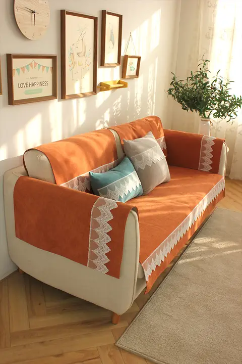 スタイリッシュな多色調の布製ソファカバー【シンプル・モダンデザイン・季節問わず】（セットアップ対応）