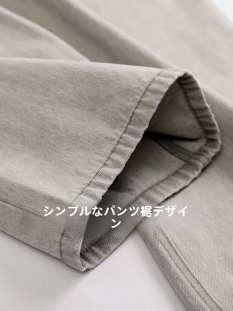 軽やかなストレートデニムパンツ：D－WOLVES 与狼共舞 ライトグレー メンズ通勤スタイル