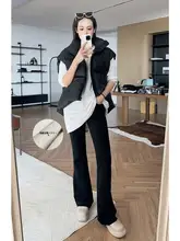 生姜柄フレアパンツ【軽やかで暖かい・四方向ストレッチ・カジュアル】