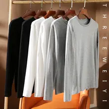 高級コットン使用のメンズ長袖丸首Tシャツ【極上の柔らかさ・シンプルデザイン】