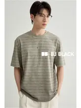 Tシャツ メンズ 半袖 クルーネック ストライプ グラデーション バイカラー ゆったり 夏