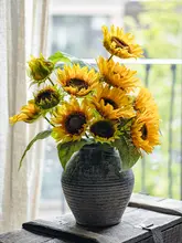 高級感ある向日葵の造花【リビング用・飾り花・シルクフラワー】