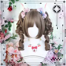 ロリータスタイルの桃色コスプレウィッグ【ローマンカール・自然な日常使いに最適】