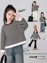 春秋用キッズニットトップス【おしゃれなデザイン・子供用・プルオーバー】（セットアップ対応）