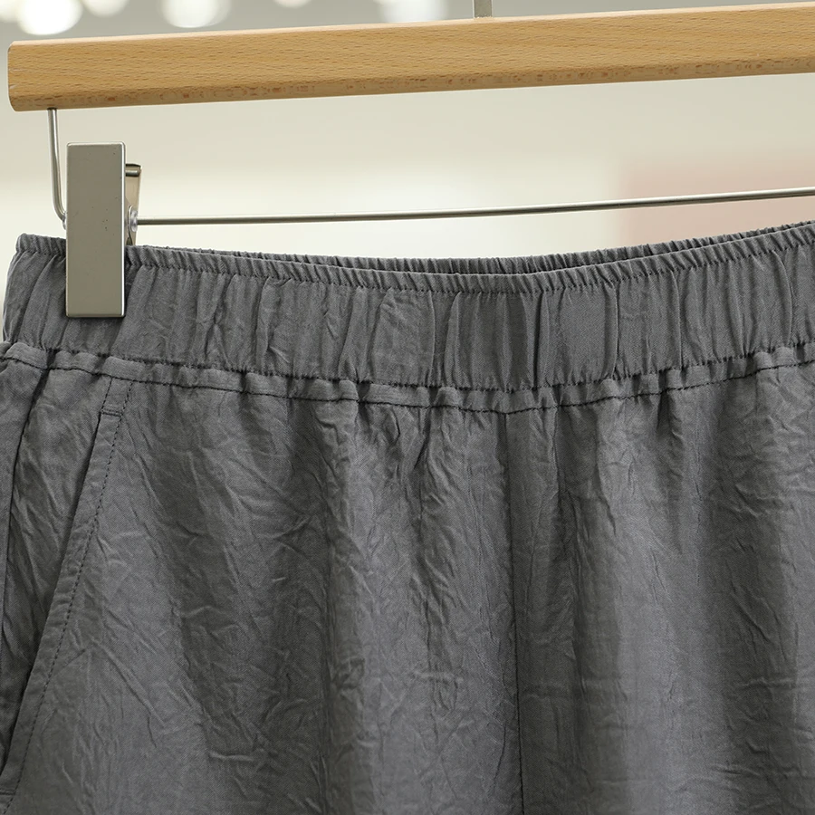 フィット醋酸製ウエストゴムパンツ：夏用の快適性と幅広デザインが実証された実用性