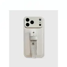 スマホケース iPhone 15 16 17 18 Pro Max 対応 ストラップ付き 精密カット ホワイト リザード型押し スタッド シンプル 上品 ヴィンテージ