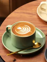 高級 陶磁器製 コーヒーカップセット【和風・マグカップ・プレート・スプーン付き】