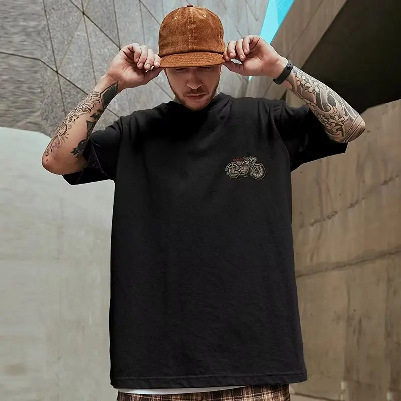 80年代 バイク レーサー デザインを再現したアメリカンヒップホップ風 ビンテージTシャツ
