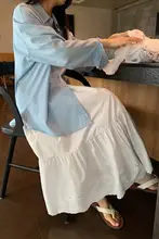 刺繍デザインのAラインハイウエストスカート【春夏用・ホワイト】