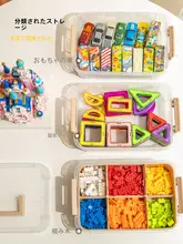透明な三層折りたたみ式おもちゃ収納ボックス【小物分け・持ち運び便利】