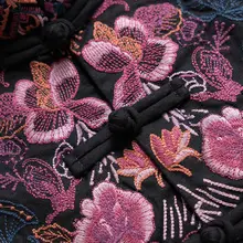 刺繍入りスタンドカラー無袖ベスト【通勤用・民族風】