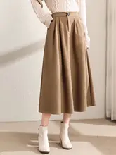 秋冬用 厚手ウールスカート【ハイウエスト・Aライン・プリーツデザイン】