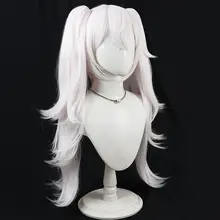 淡いピンクのツインテールコスプレウィッグ【分け目・反り返りデザイン】