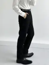 ASAE メンズ＆レディース ストレートパンツ【シンプルデザイン・黒灰・フィット】